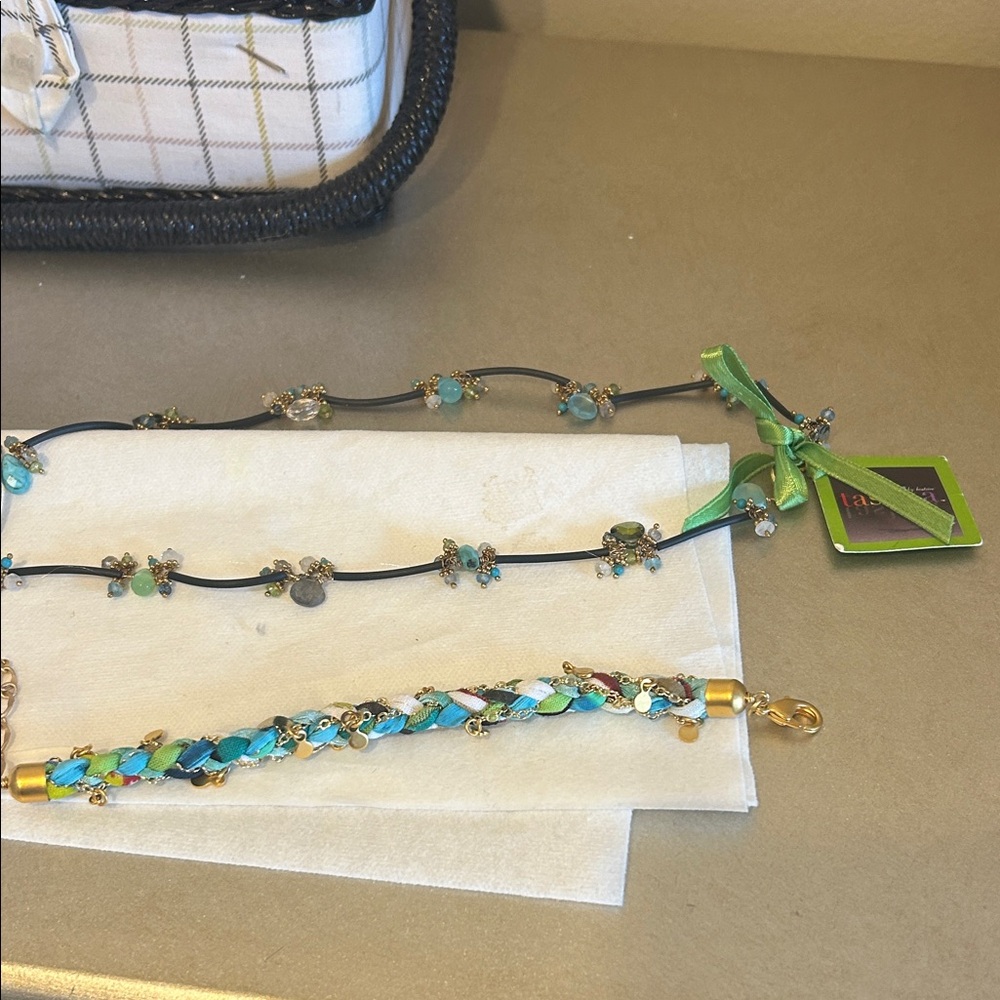 Turquoise and Green Beaded Bracelet Set